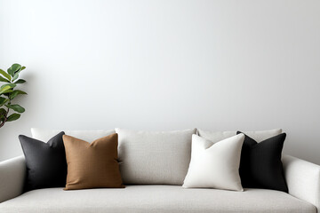 Modern sofa with decorative pillows