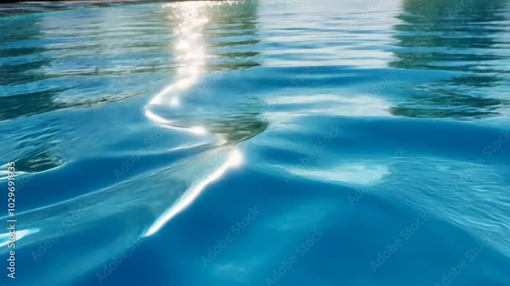 Aufkleber Sunlit Ripples: A mesmerizing close-up of shimmering water, capturing the sun's rays dancing on the surface, creating a captivating abstract pattern of light and shadow.