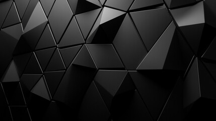 Abstract Geometric Black Triangle Pattern Background. creating a sleek and futuristic atmosphere ideal for technology or background use.