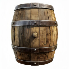Obraz premium Old-style wooden barrel with rustic texture, perfect for vintage or winery-themed designs.