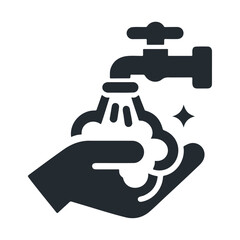 Hand washing with foam vector icon design