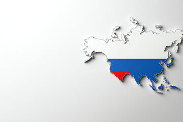 Fototapeta premium Map of Russia with colors, white isolate background