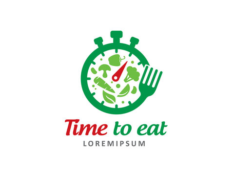 Time to eat logo symbol or icon template