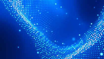 Dot blue pattern screen led light gradient texture background. Abstract  technology big data digital background. 3d rendering isolated with white highlights, png