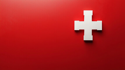 Fototapeta premium Swiss cross on red background