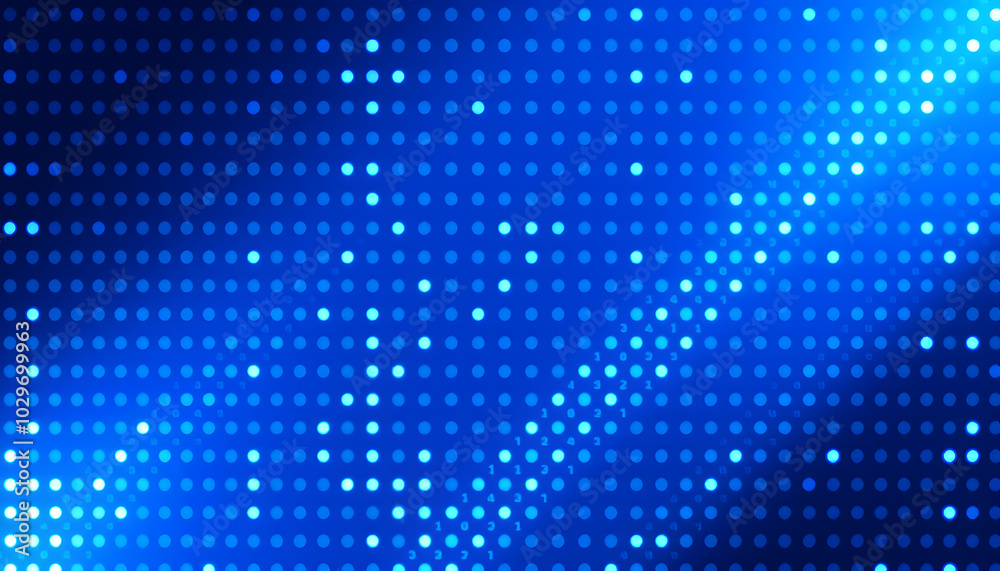 Wall mural dot blue pattern screen led light gradient texture background. abstract technology big data digital 