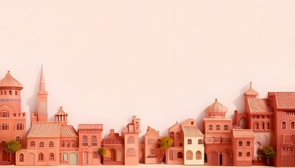 Obraz premium Cute New Mexico neighborhood Abstract 3D design. Adobe house. Sunny desert.