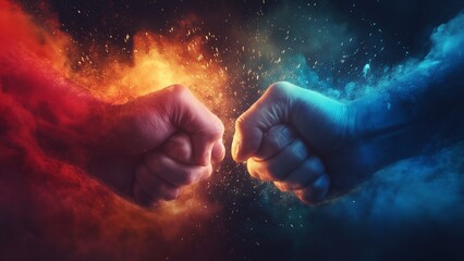 Fototapeta premium Let's fight together, stay strong, we will win this fight. Concept