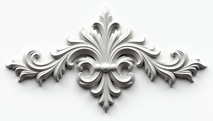 Chrome ornament on a white background. Isolated. 3D illustration
