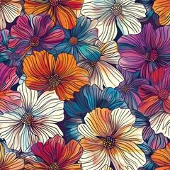 Collection of colorful flower elements vector. Set floral of wildflower,foliage background.