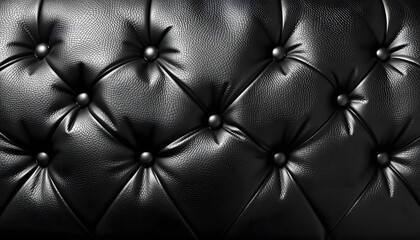 Diamond black sofa leather texture background isolated with white highlights, png