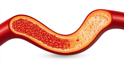 Artery Cross Section with Plaque Buildup   Illustration of Atherosclerosis