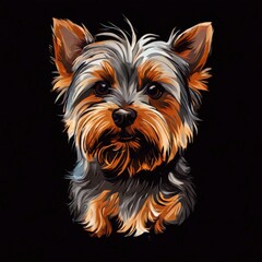 Naklejka premium the AI Image Generator, Elegant Yorkshire Terrier