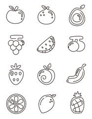 과일 라인 아이콘 모음