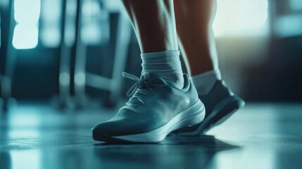 Fitness accident during a high-intensity interval training session, person spraining their ankle