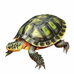 Fototapeta premium Detailed Illustration of a Turtle with Intricate Shell Patterns