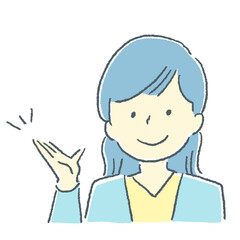 案内する女性の素材イラスト