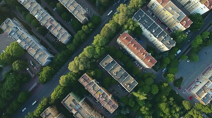 Obraz premium Expansive City View: Aerial Scene Showcasing Urban Structures