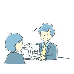 営業しているビジネスマンの素材イラスト