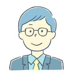 眼鏡のビジネスマンの素材イラスト