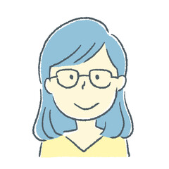眼鏡の女性の素材イラスト