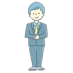 立っているビジネスマンの素材イラスト