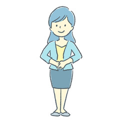 立っているビジネスウーマンの素材イラスト
