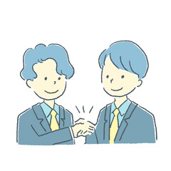 握手しているビジネスマンの素材イラスト