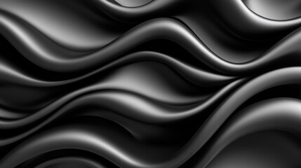 Fototapeta premium A minimalist abstract image featuring smooth, flowing black waves creating a sleek and modern texture, evoking fluidity and movement.