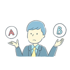 ABテストをしている男性の素材イラスト