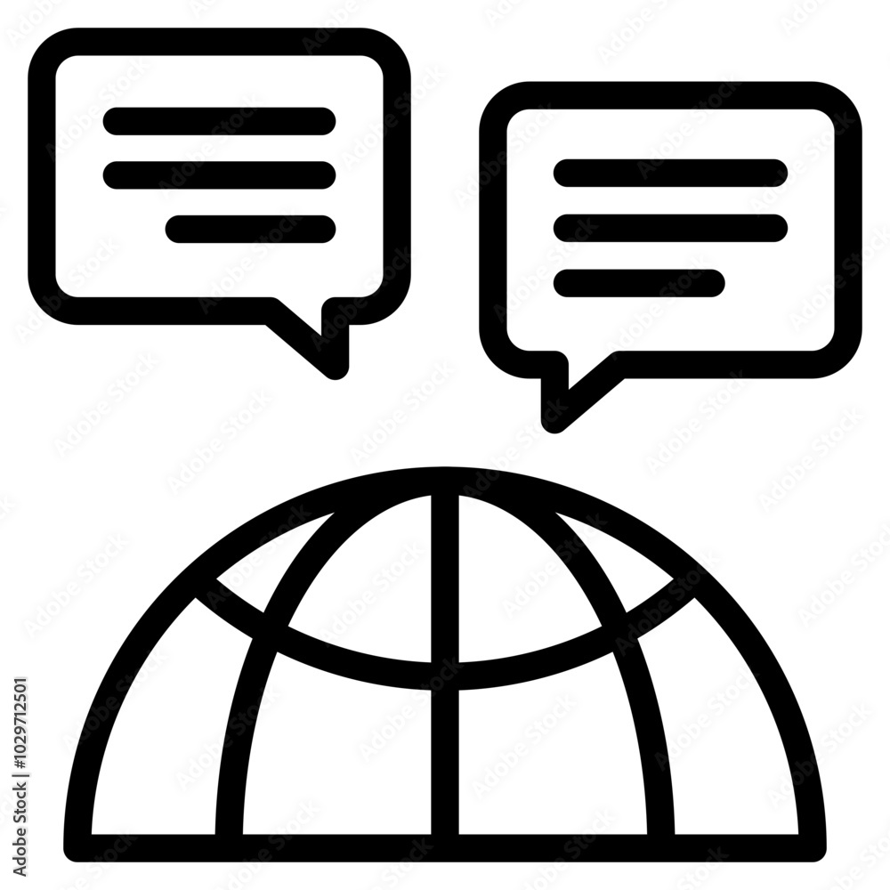 Canvas Prints global chat icon