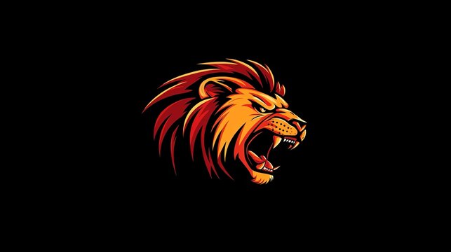A fierce and powerful angry lion logo, showcasing a bold and intense design with sharp features and a commanding expression. The logo emphasizes strength, courage, and determination