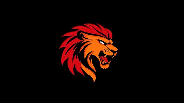A fierce and powerful angry lion logo, showcasing a bold and intense design with sharp features and a commanding expression. The logo emphasizes strength, courage, and determination