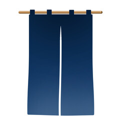 Blue Noren curtains icon clipart cartoon