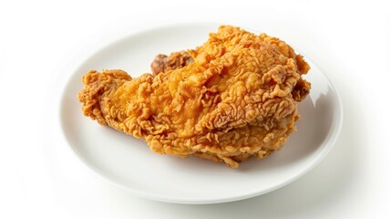 Crispy Fried Chicken Leg on a White Plate