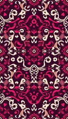 Bandana pattern. Seamless pattern based on ornament paisley Bandana Print. Boho vintage style. Motive for print on fabric or paper isolated with white highlights, png