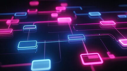 Obraz premium Neon Abstract Network