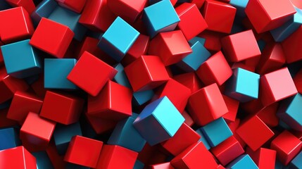 Vibrant Abstract Pattern with Red and Blue Blocks