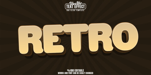Vintage editable text effect, customizable retro and antique 3d font style