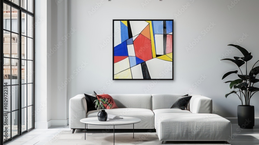 Canvas Prints Abstract Art in a Modern Living Room