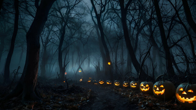 halloween night scene