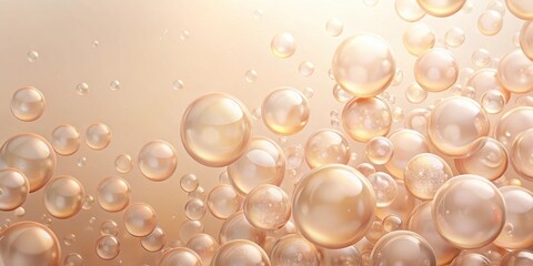 Fototapeta premium Pastel peach colored underwater bubbles in a beige abstract background , underwater, bubbles, pastel, peach, color