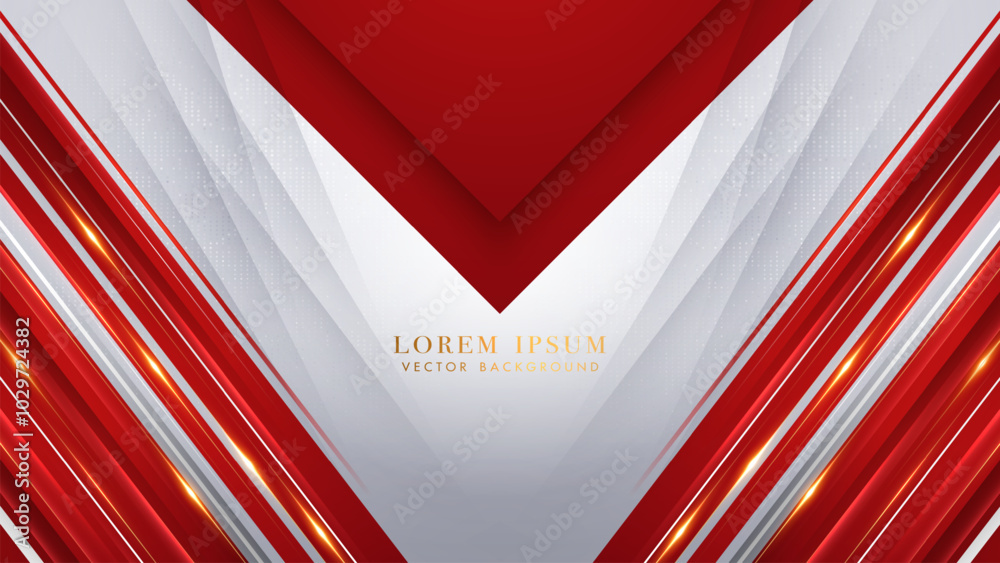 Canvas Prints elegant red and white luxury background with sharp, geometric lines and glowing light effect