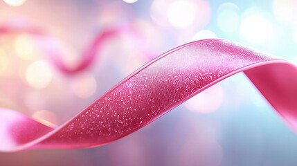 Vibrant Pink Ribbon for Breast Cancer Awareness