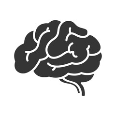 Human brain icon. Thinking, mind refresh, brain health, creative vector illustration.