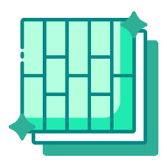 Tiled ceramics floor icon with geometric pattern