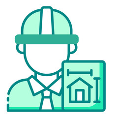 Architect with house plan for building projects.