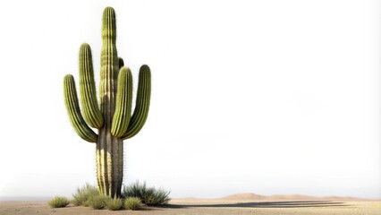 render of a cutout Saguaro cactus, iconic desert plant of the Southwest, Saguaro cactus, Carnegiea gigantea, Southwest, desert