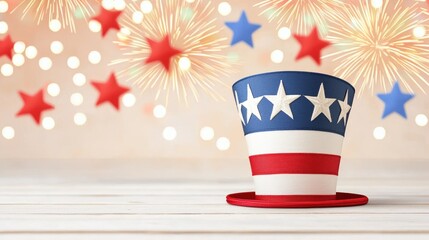 Obraz premium Patriotic Hat with American Flag Design for Celebrations