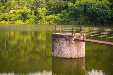 Reservoir with high water levels storing water supllies